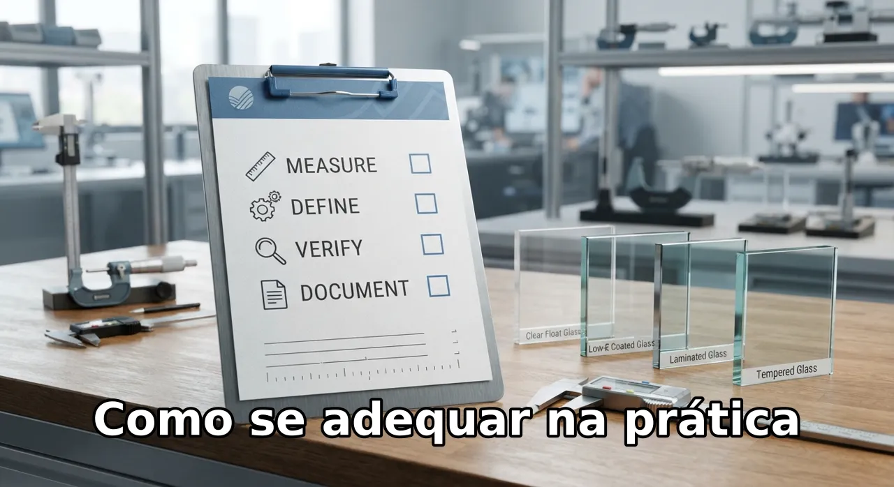 Para se adequar, levante o vão, a altura e o uso, defina o sistema de fixação, verifique esforços e documente. A